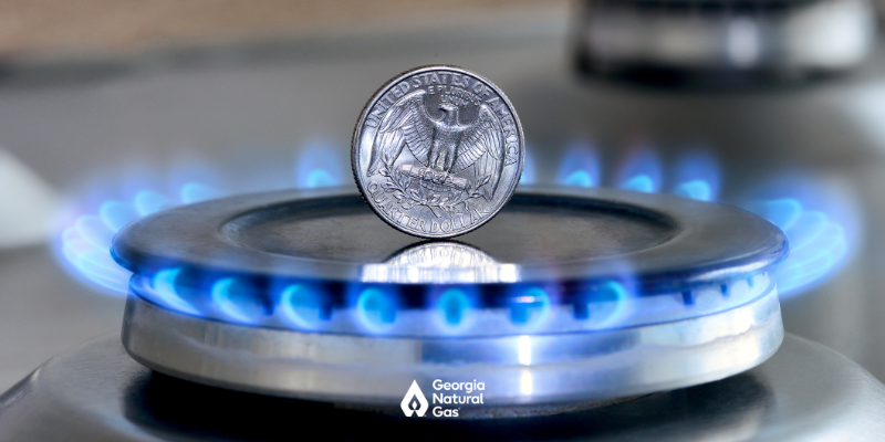 Natural gas burner with quarter