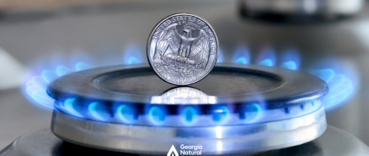 Natural gas burner with quarter