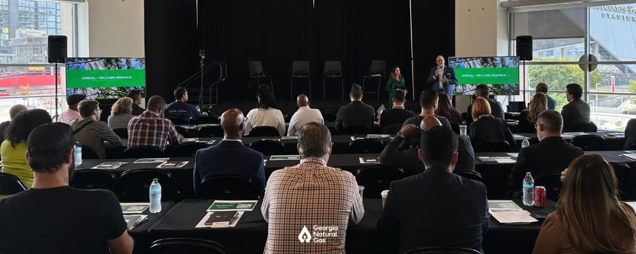 Room of attendees at Sustainability Summit at State Farm Arena