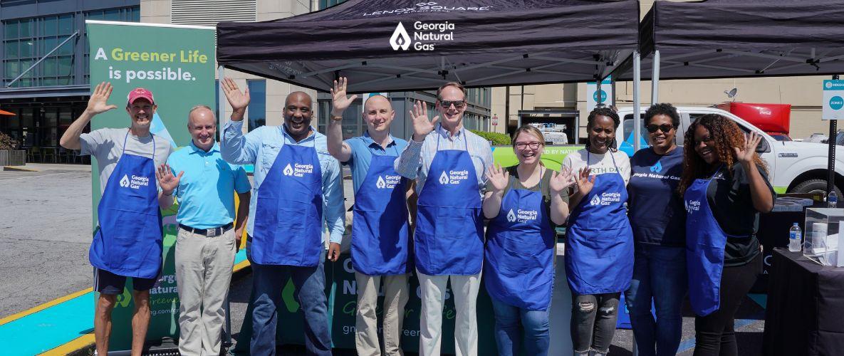 group of employees doing volunteer work