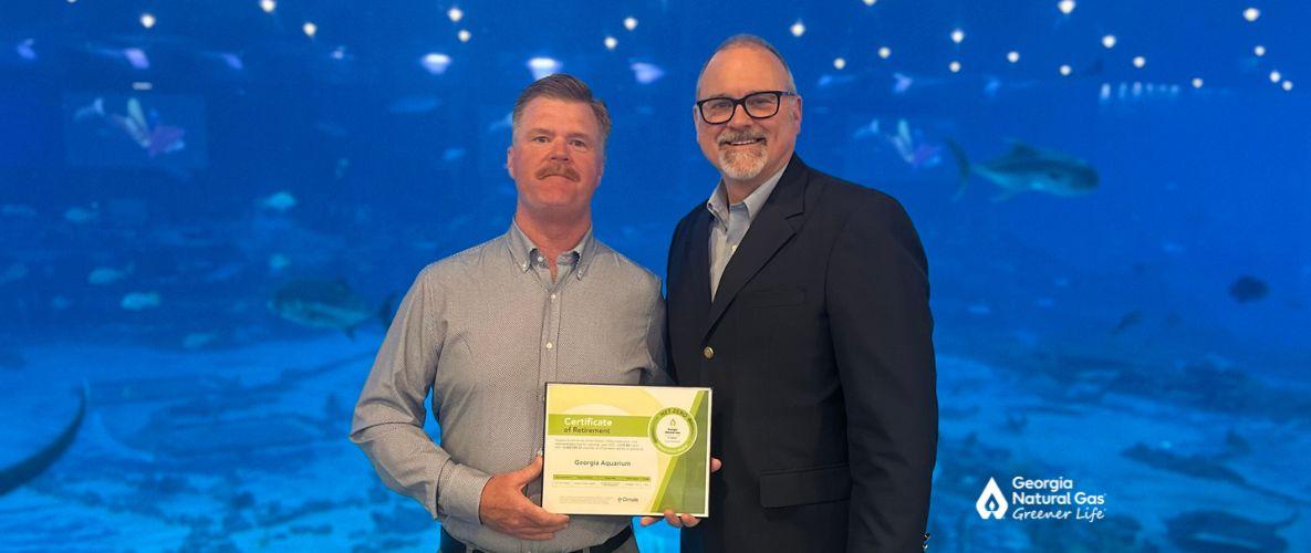 Certificate presentation at Georgia Aquarium