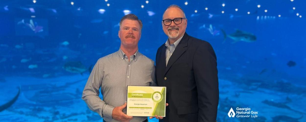 Certificate presentation at Georgia Aquarium